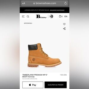 TIMBERLAND PREMIUM WP 6" BOOT women